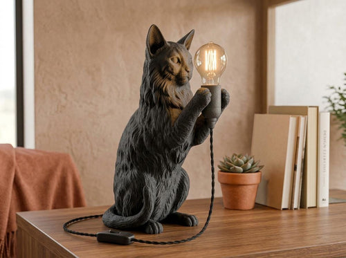 Abyssinian Cat Table Lamp – handmade 3D printed decor by Officine 3D